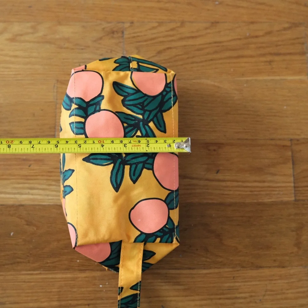 BAGGU Orange Tree Dopp Kit Yellow Fruit Print Recycled Nylon Travel Bag OS